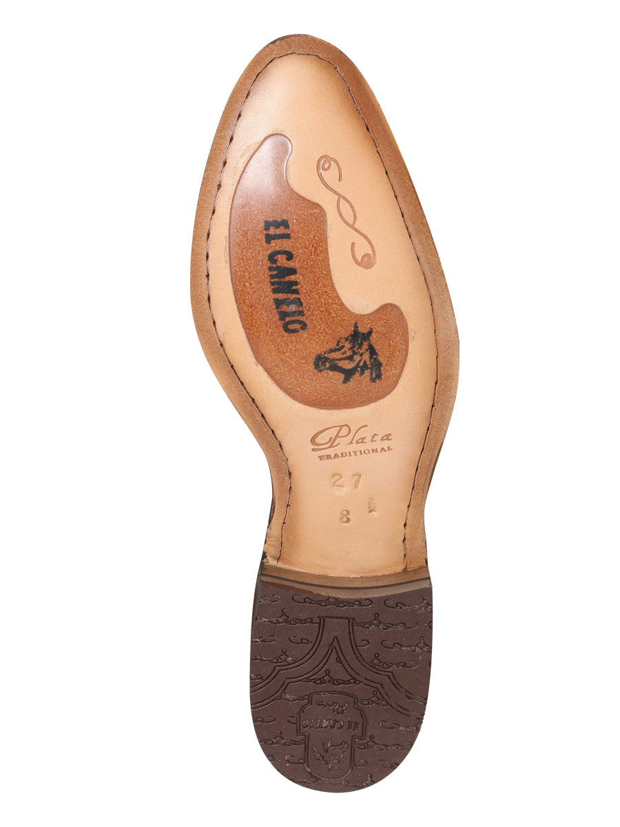 Bota Charro Canelo - Cuero Nobuck Topo 231