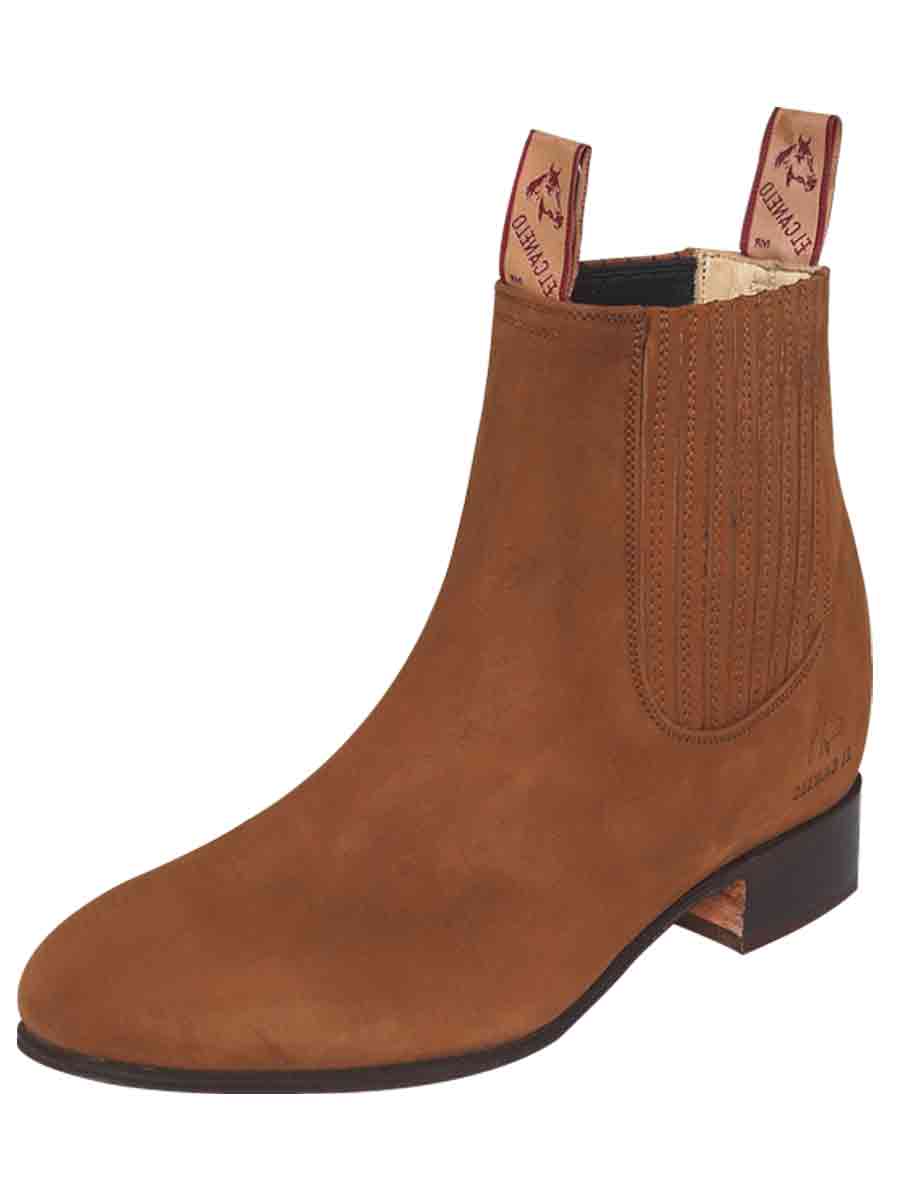 Bota Charro Canelo - Cuero Nobuck Topo 231