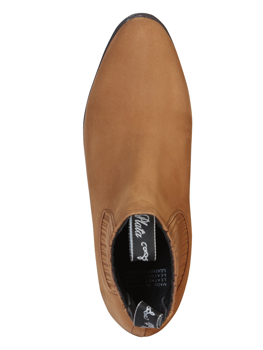 Bota Charro Canelo - Cuero Nobuck Topo 231