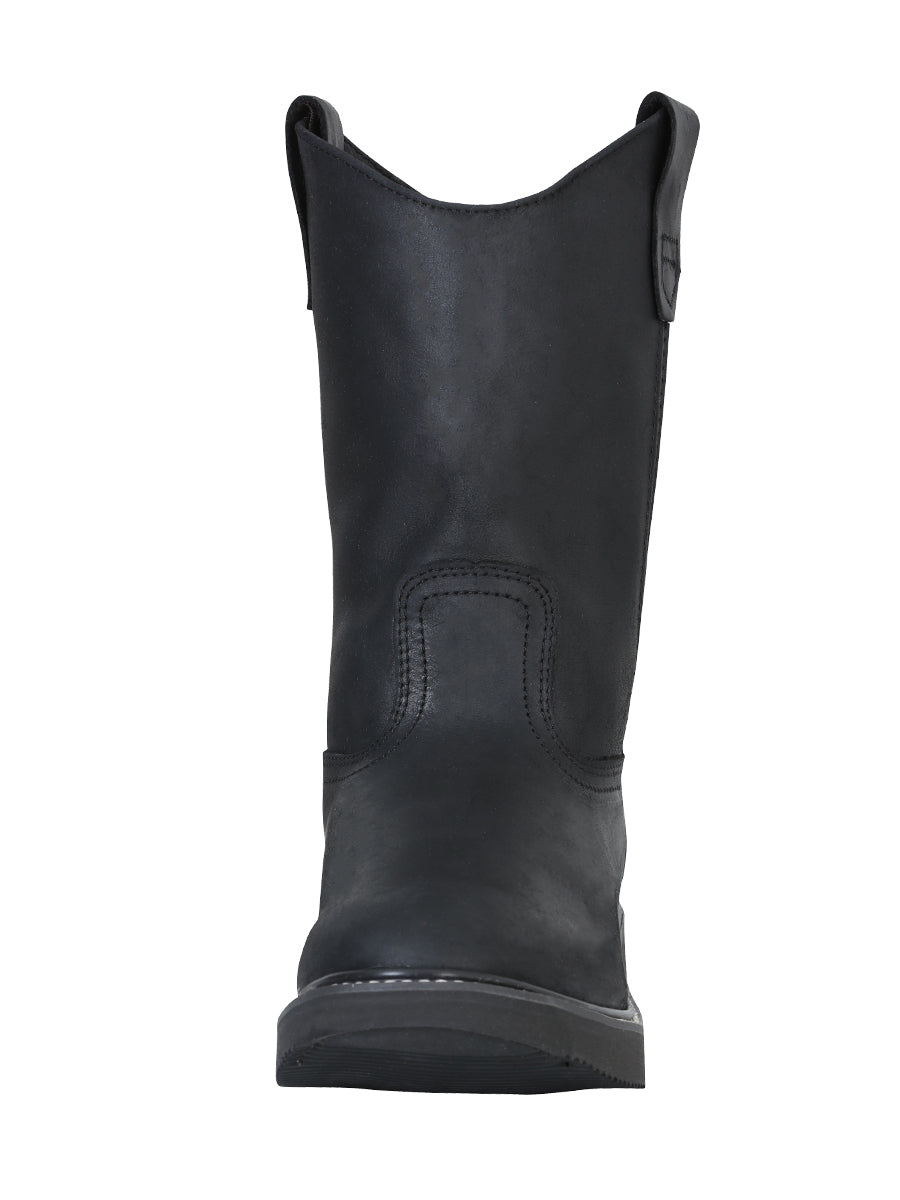 Establo Men’s Work Boot Grasso Leather
 - Black 312