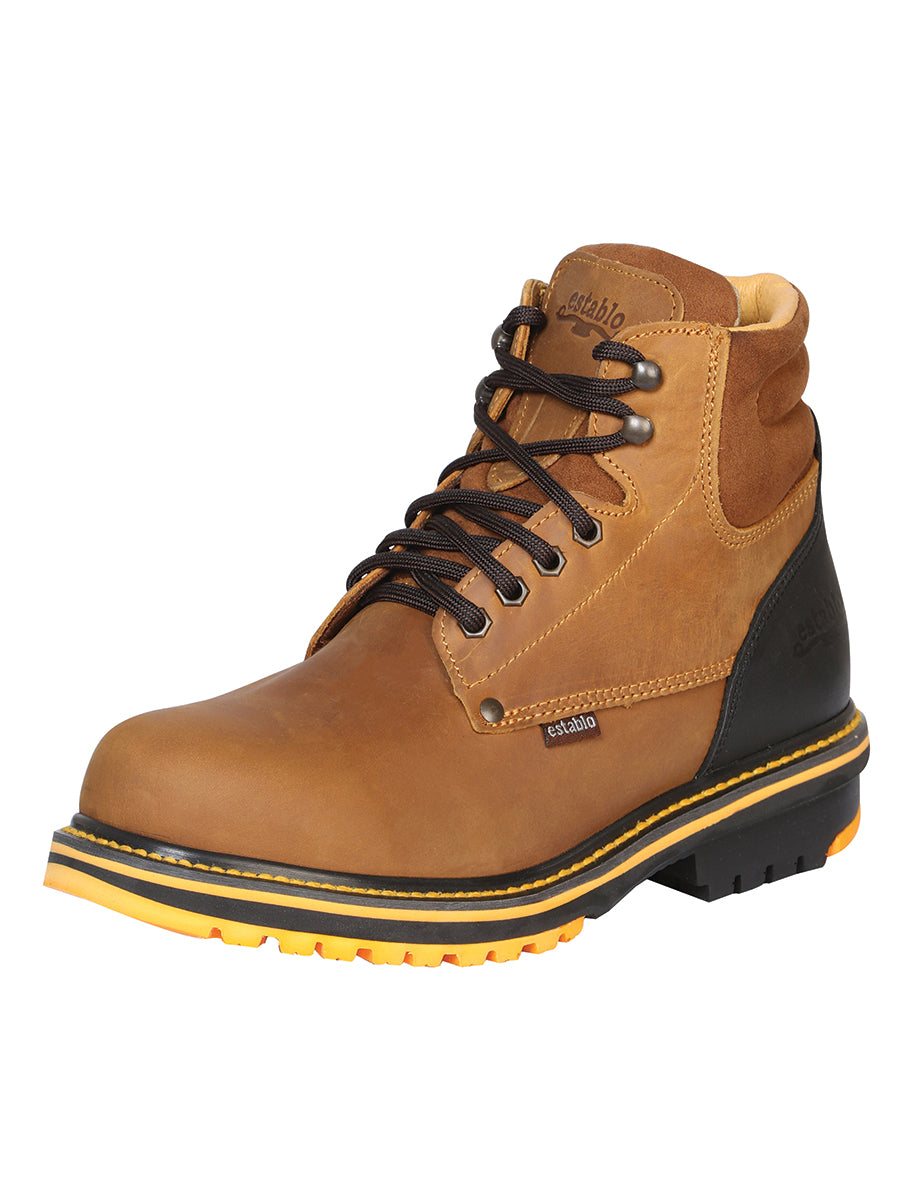 Botín de trabajo Establo para hombre con cordones en color mango/negro
 13359