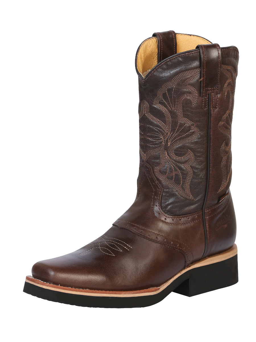 Bota de trabajo Establo Rodeo para hombre - Cuero rústico en marrón Dallas
 33557