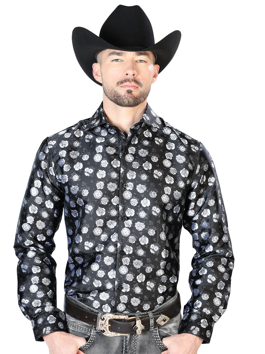 Black And White Casual Long Sleeve Shirt 43710