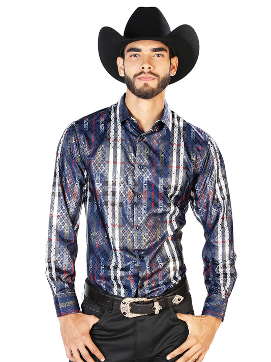 Blue Casual Long Sleeve Shirt 43769