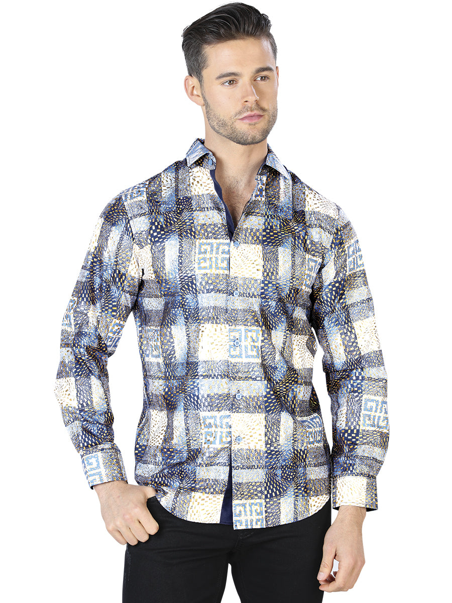 Blue Casual Long Sleeve 44009