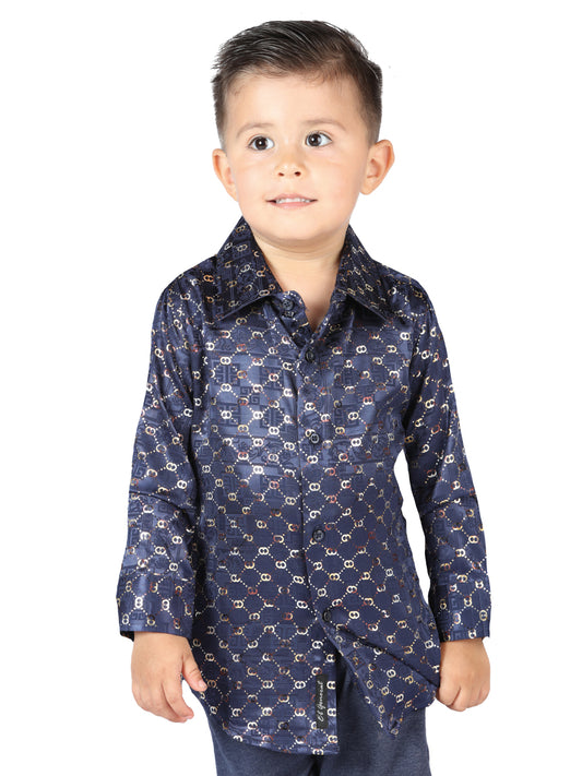 El General Navy/Gold Casual Long-Sleeve Shirt 44566