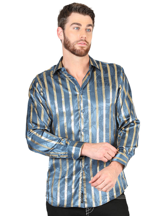Camisa informal de manga larga El General Teal 44580