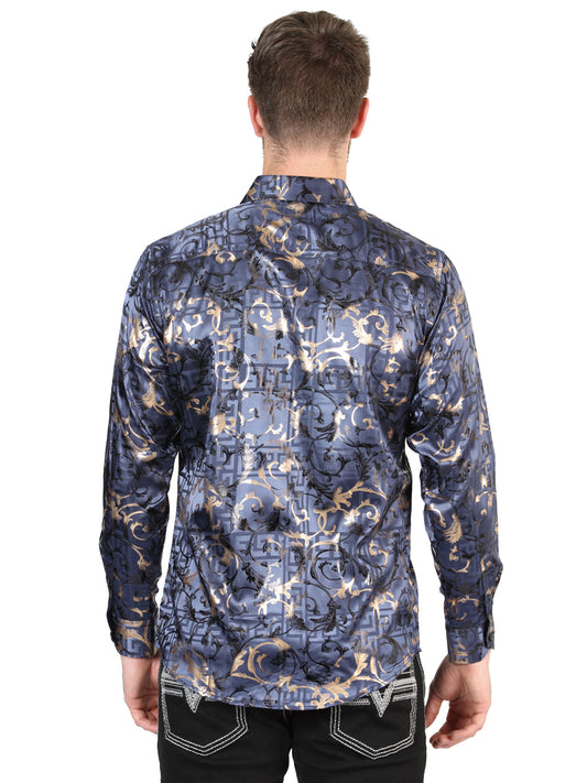 Camisa informal de manga larga azul marino El General 44589