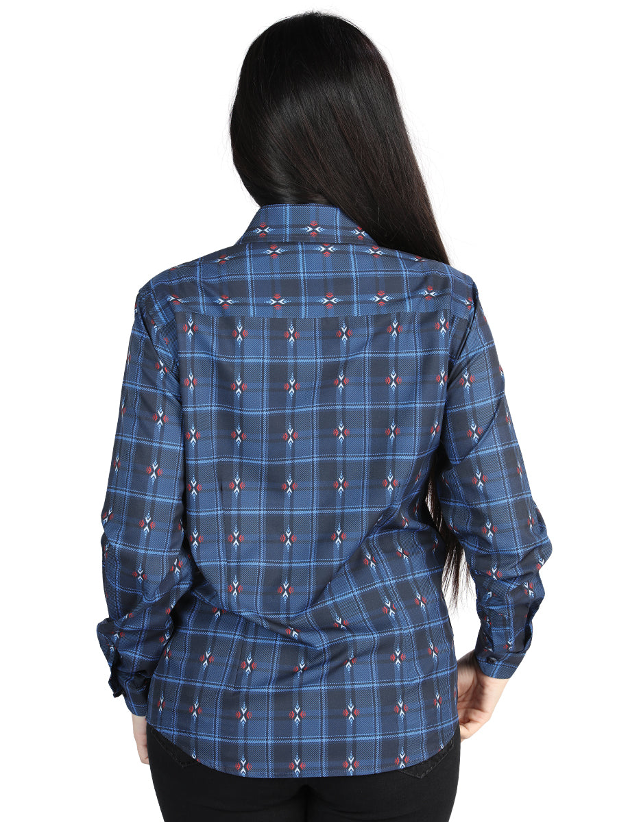 El General - Casual Long-Sleeve Shirt - Black/Blue 44721