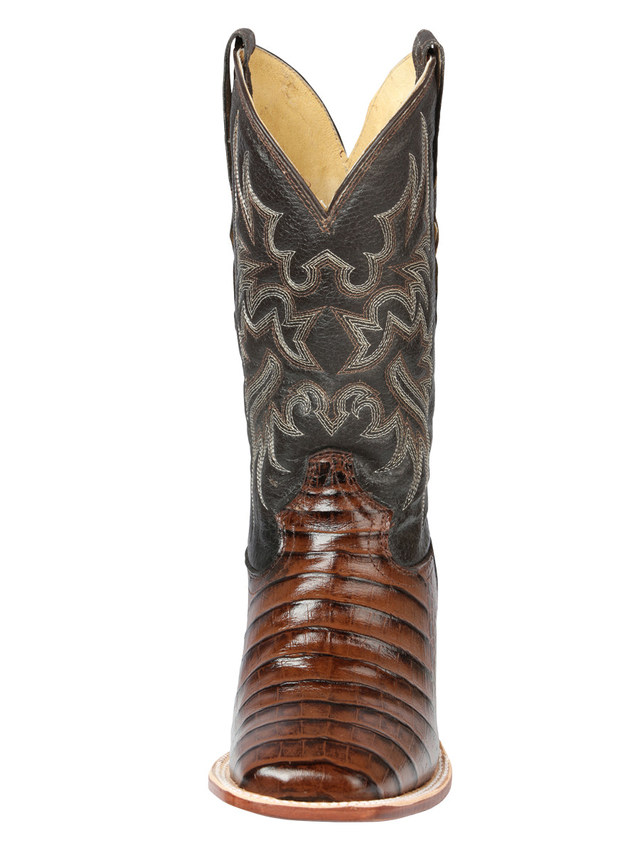 El Señor de los Cielos Men’s Rodeo Boot - Imitation Caiman Belly Leather - Brown
44937