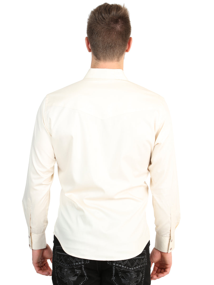 Camisa vaquera de manga larga para hombre El General - Beige elástico 45617