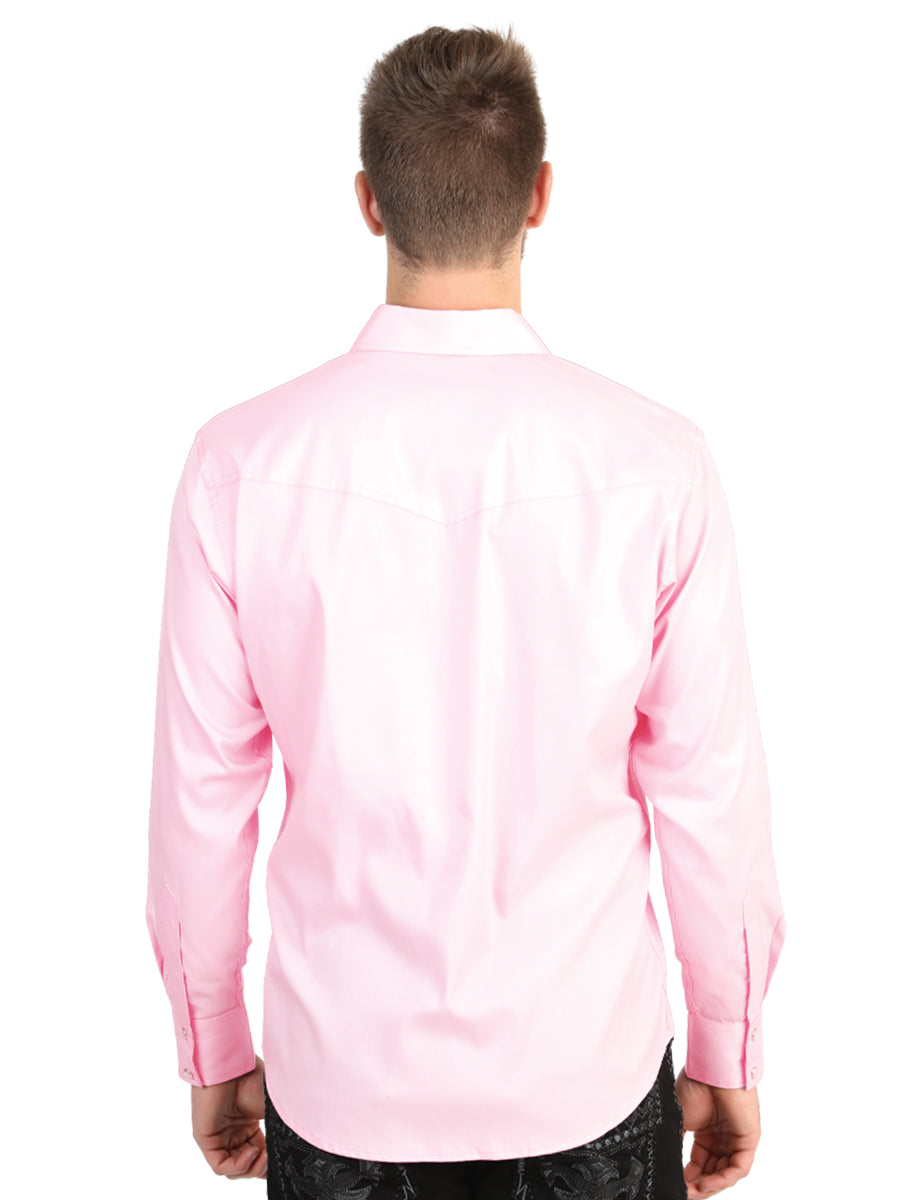 Camisa vaquera de manga larga para hombre El General - Rosa claro elástico 45618