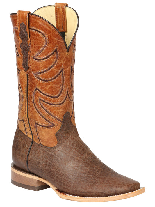 Bota El General Rodeo para hombre, estampado de elefante, marrón 45767