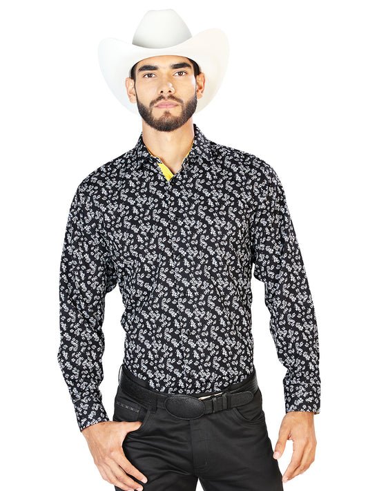 Camisa casual negra de manga larga 126264
