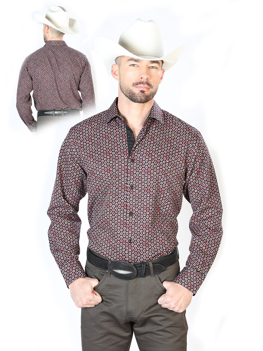 Camisa de manga larga negra y roja 126270