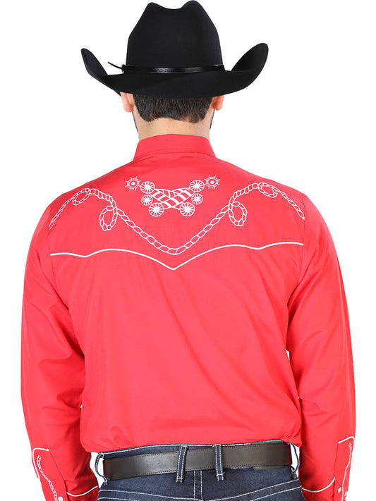 Camisa Bordada El Señor de los Cielos Rojo/Blanco 126719
