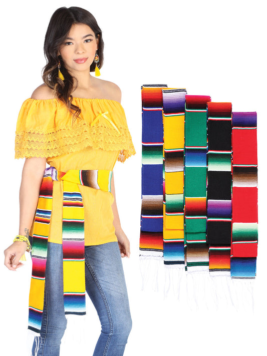 Estola de Zarape Artesanal 50% Algodón, 50% Poliéster Multicolor 602564