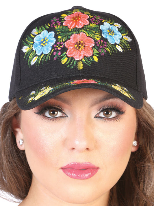 Gorra artesanal pintada a mano 60% poliéster, 40% Nailon Negro 602672