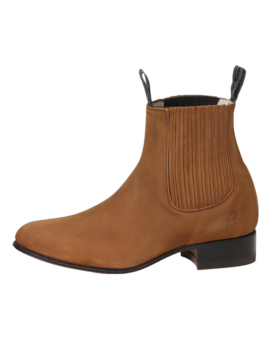 Bota Charro Canelo - Cuero Nobuck Topo 231