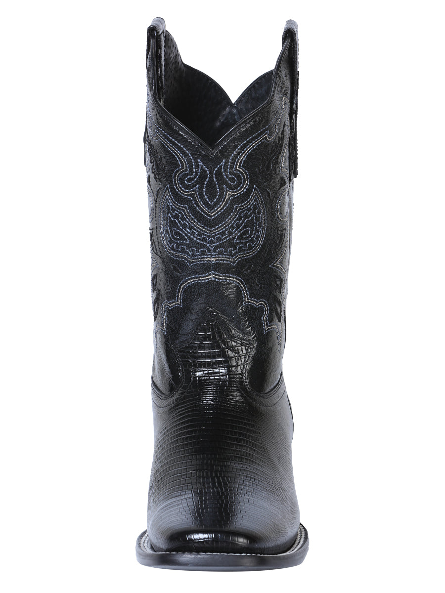 Bota de rodeo El General para hombre - Imitación de lagarto - Negra 41904