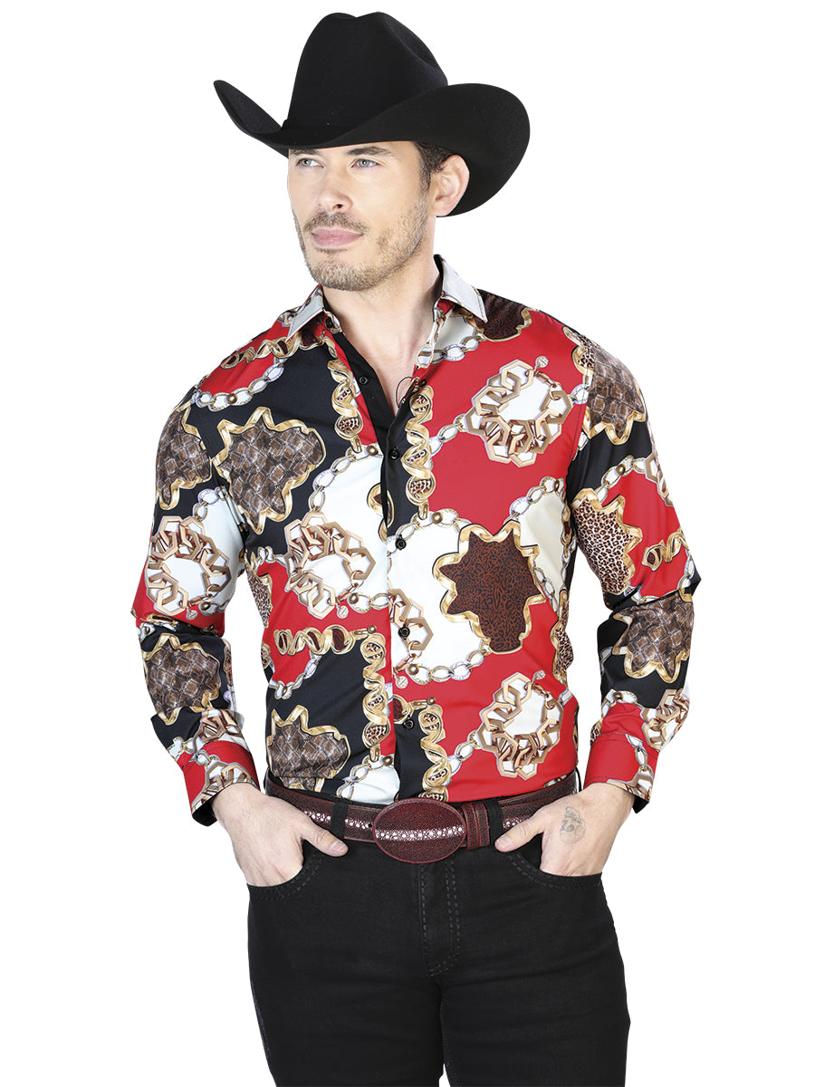 Camisa casual negra de manga larga 43700