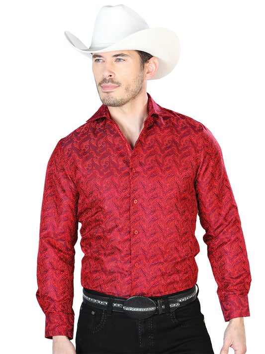 Red Casual Long Sleeve Shirt 43709
