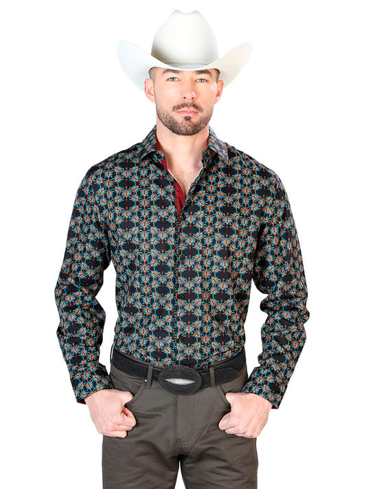 Black And Gold Casual Long Sleeve Shirt 43717