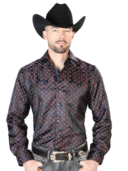 Red And Blue Casual Long Sleeve Shirt 43752