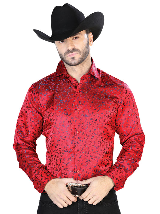 Red And Blue Casual Long Sleeve Shirt 43764