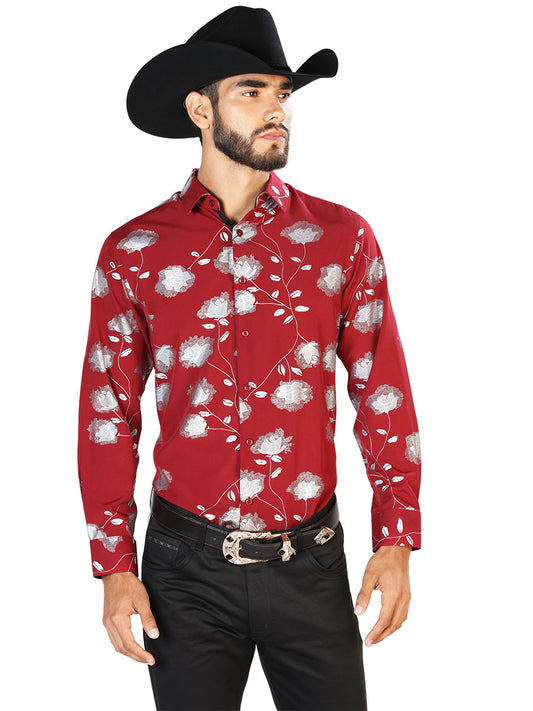 Red Casual Long Sleeve Shirt 43778