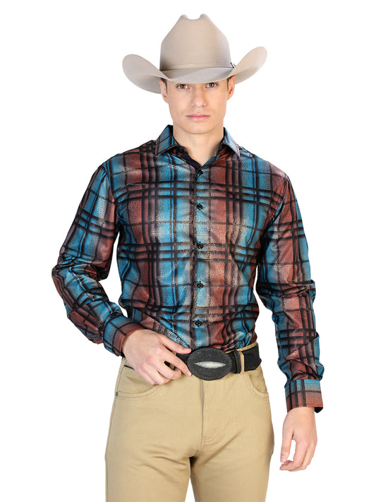 Blue Casual Long Sleeve Shirt 43780