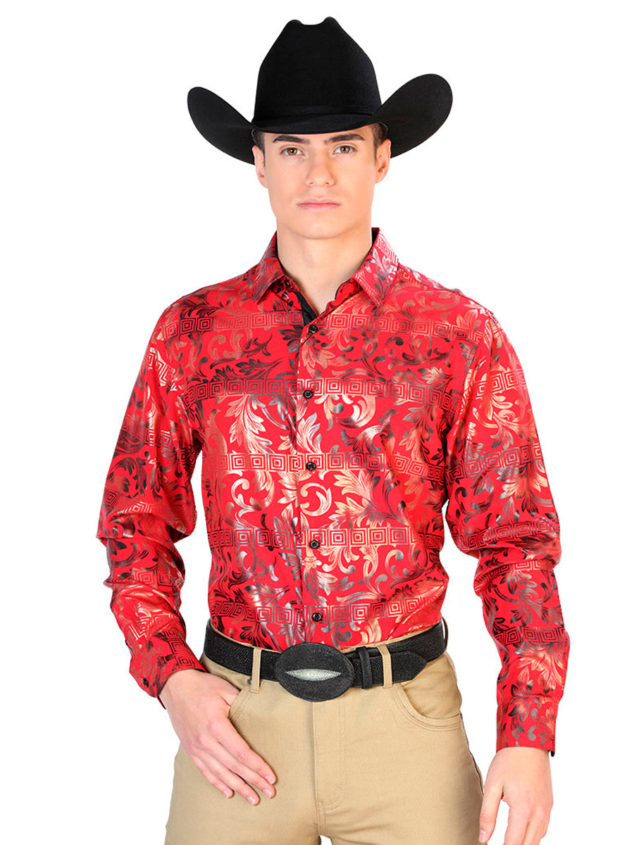 Wine Casual Long Sleeve Shirt 43796