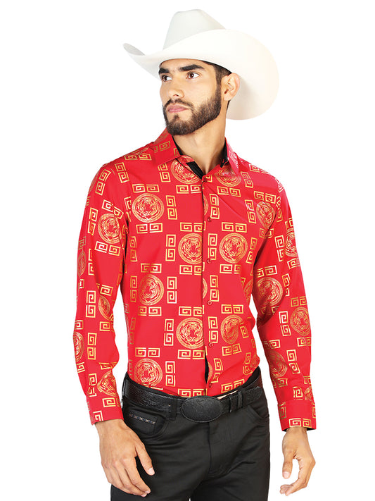 Wine Casual Long Sleeve Shirt 43807