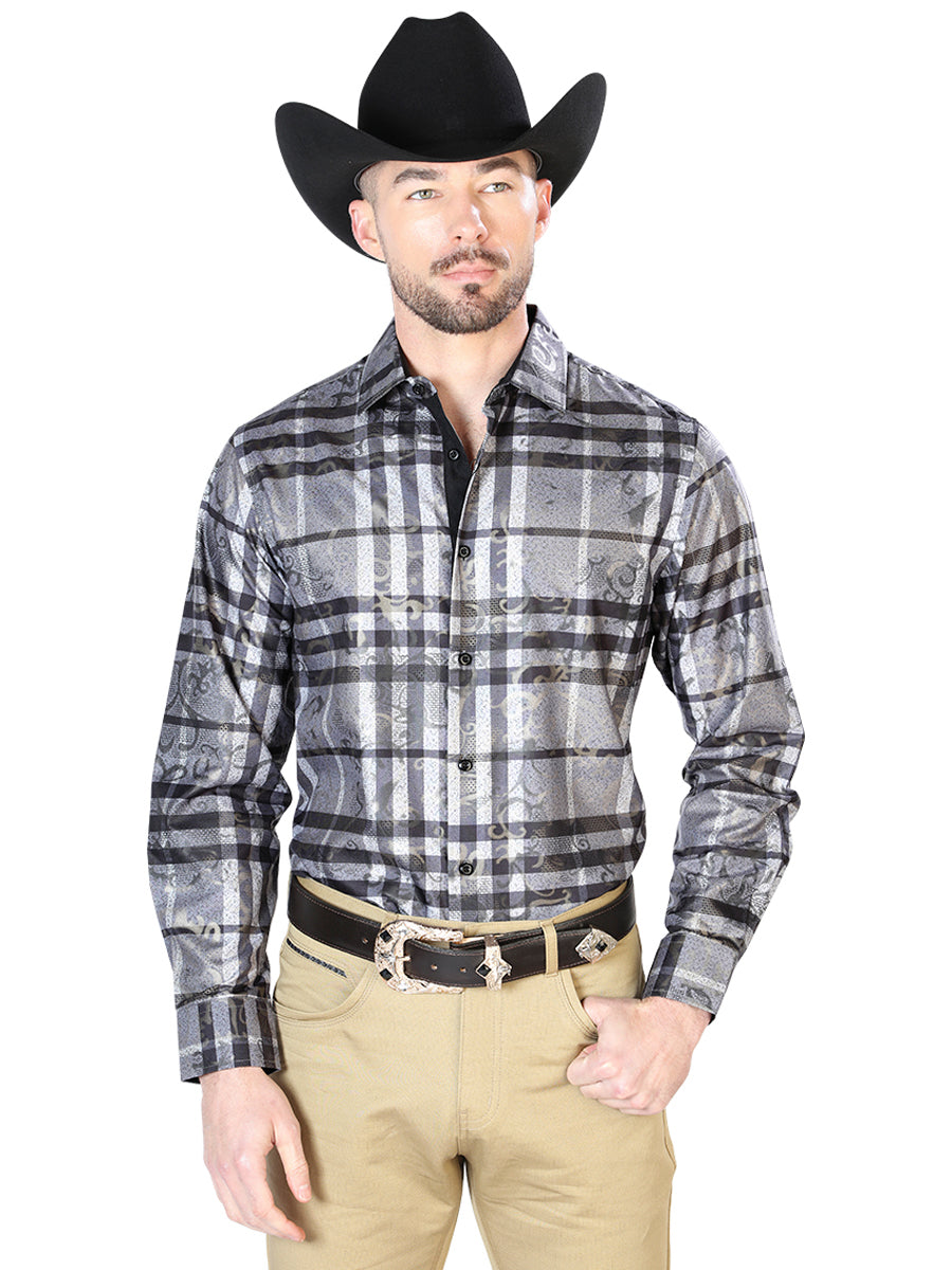 Gray Casual Long Sleeve Shirt 43814