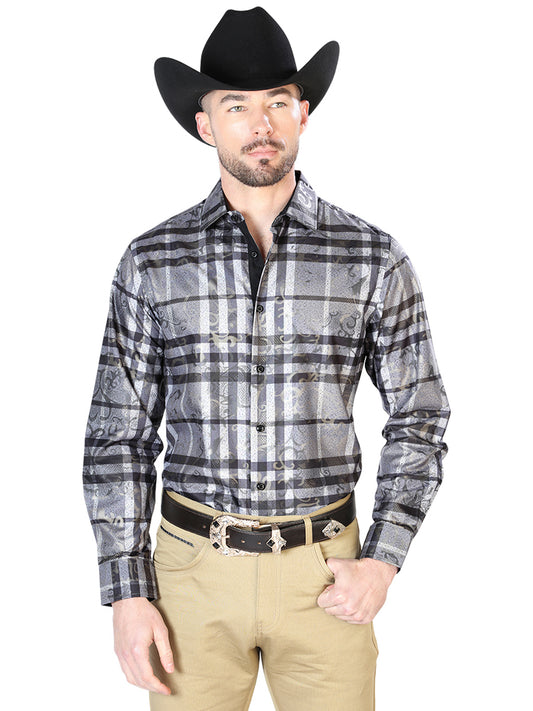 Gray Casual Long Sleeve Shirt 43814