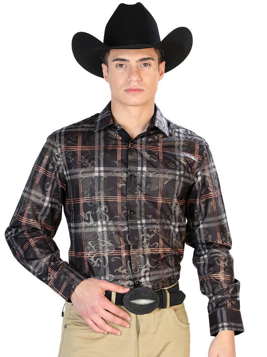 Black Checker Casual Long Sleeve Shirt 43825