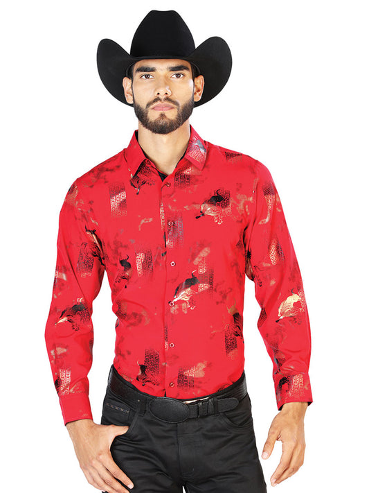 Wine Casual Long Sleeve Shirt 43846