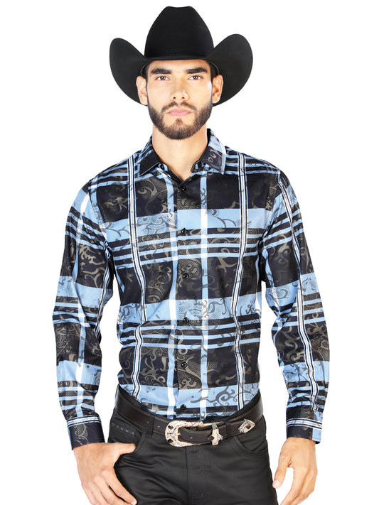Black And Blue Long Sleeve Shirt 43864