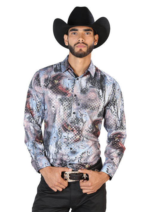 Blue Black Casual Long Sleeve Shirt 43871