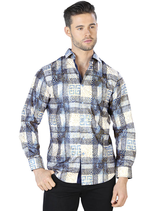 Blue Casual Long Sleeve 44009