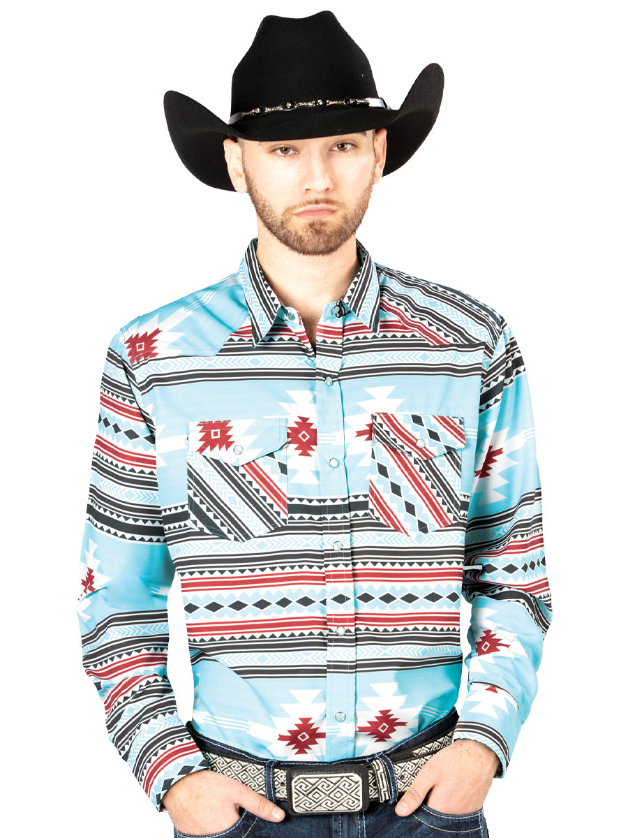 Blue Casual Long Sleeve Shirt 44207