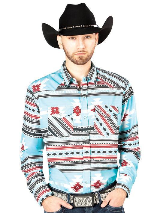 Blue Casual Long Sleeve Shirt 44207