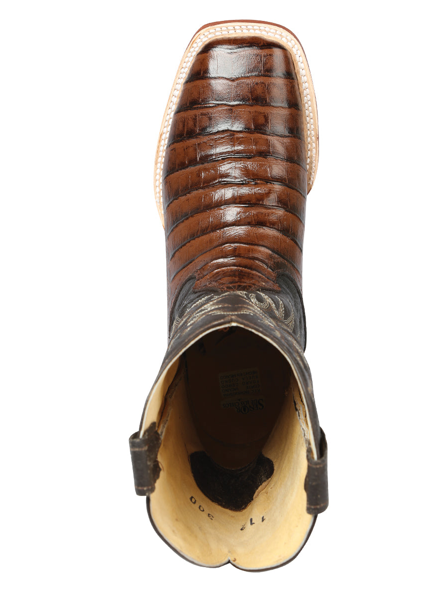 El Señor de los Cielos Men’s Rodeo Boot - Imitation Caiman Belly Leather - Brown

 44937