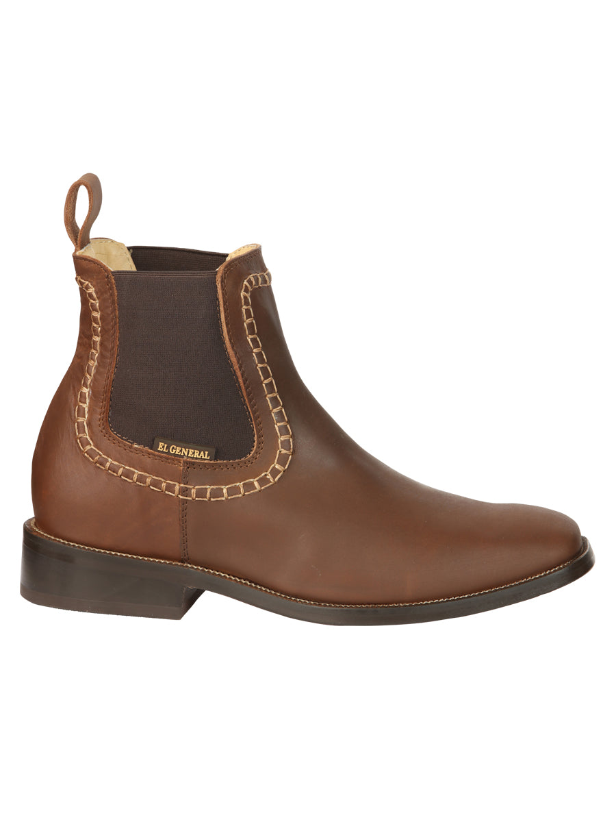 El General Men’s Leather Ankle Boots - Brown 45421