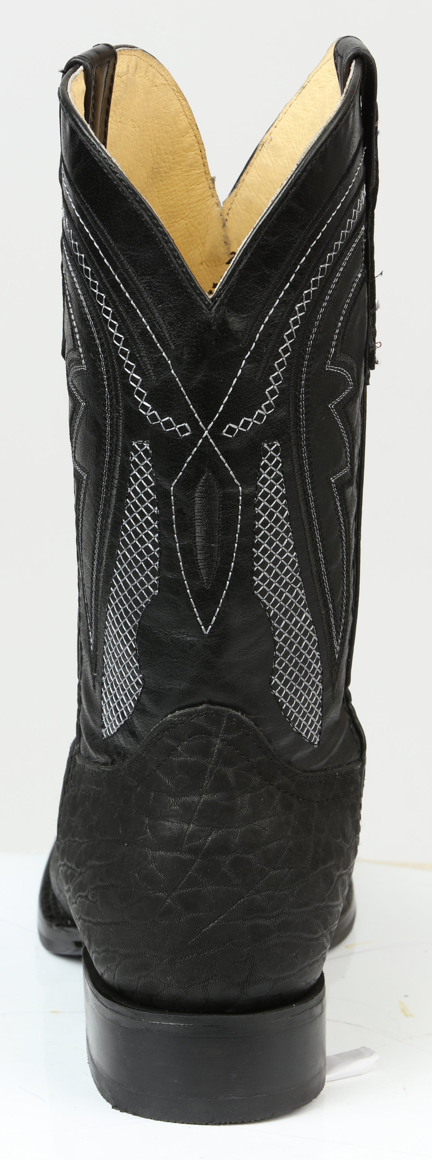 Botas vaqueras El General para hombre - Imitación de cuello de toro, negras 45666