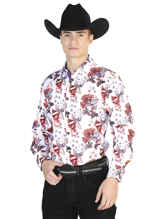White  Casual Long Sleeve Shirt 126275
