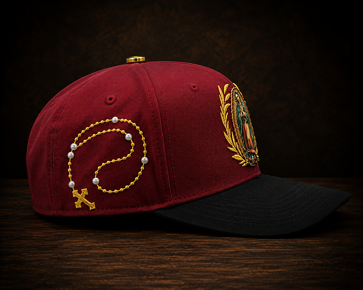 Ferreti Hats Premium FT-185 Burgundy Guadalupe Snapback Cap