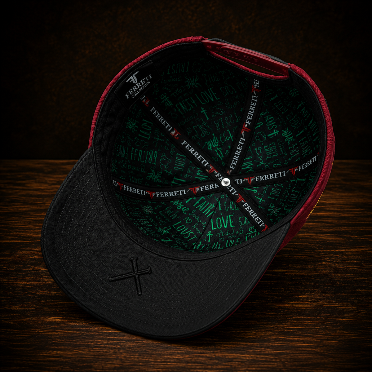 Ferreti Hats Premium FT-185 Burgundy Guadalupe Snapback Cap