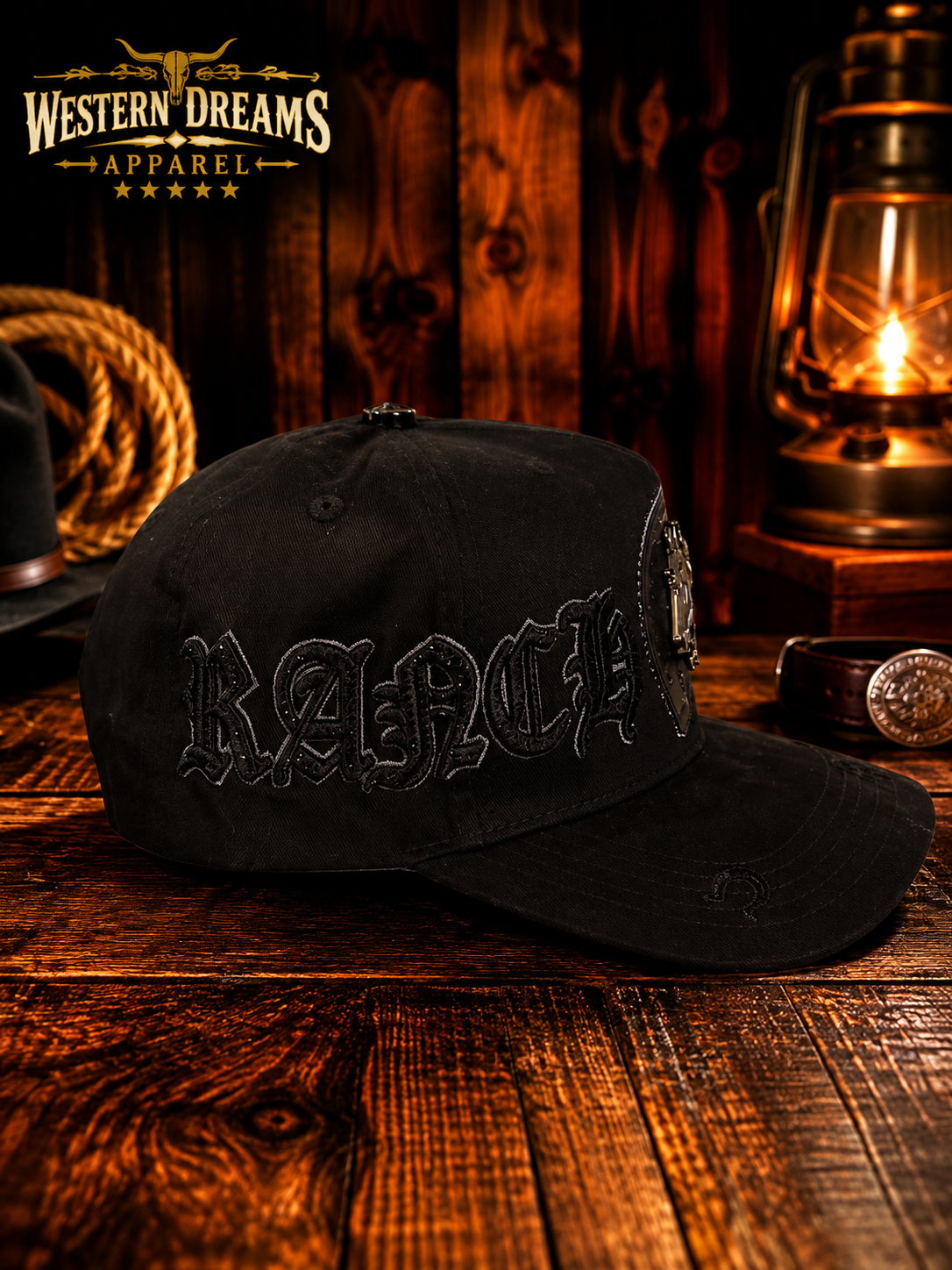 Ferreti Black horse Western cap